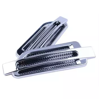 Автомобильная боковая решетка для крыла автомобиля Rhyming, 2 шт., стикер на вентиляционное отверстие, спойлер потока воздуха, хромированная декоративная решетка для гонок, автомобильные аксессуары