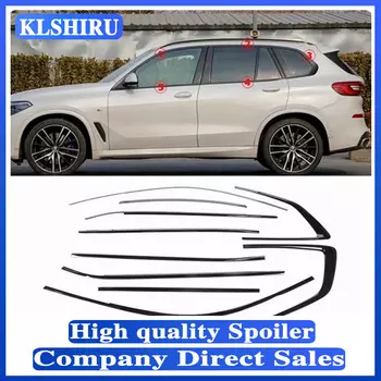 Автомобильная дверь из нержавеющей стали, полная оконная рама, подоконник, молдинг, отделка, крышка для BMW X5 E70 F15 G05 2008-2021 (черный, серебристый)