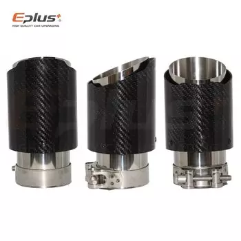 Автомобильная Глянцевая выхлопная система из углеродного волокна, глушитель, наконечник трубы, прямые универсальные серебряные нержавеющие глушители, украшения для Akrapovic