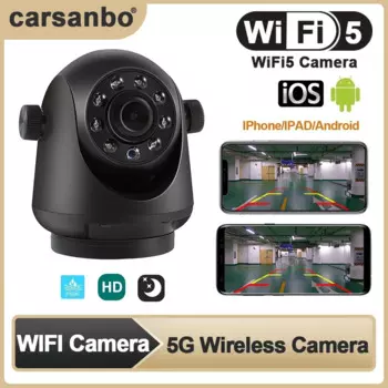 Автомобильная камера заднего вида Carsanbo HD WIFI5, беспроводная Магнитная Водонепроницаемая резервная камера для парковки для Android/IOS автобусов, кемперов, грузовиков, домов на колесах