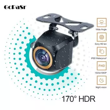 Автомобильная камера заднего вида для AHD 1920x1080P 200 ° Fisheye Golden Lens Full HDR ночного видения Задняя передняя камера заднего вида автомобиля