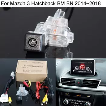 Автомобильная камера заднего вида для Mazda 3 Mazda3 Axela Hatchback BM BN 2014 2015 2016 2017 2018 OEM-экран, совместимый HD резервный реверс