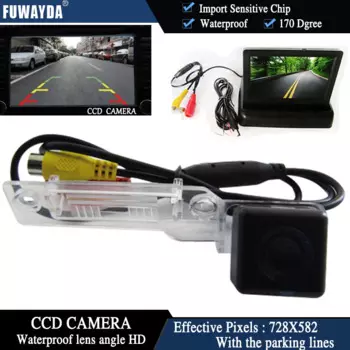 Автомобильная камера заднего вида FUWAYDA с CCD-чипом для VW Golf Passat Touran Caddy Superb/T5 Transporter/Multivan + складной ЖК-монитор 4,3 дюйма