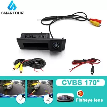 Автомобильная камера заднего вида с динамической траекторией, HD ручка багажника для Audi A4 для VW Teramont C-TREK Touran Tiguan