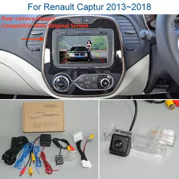 Автомобильная камера заднего вида Yeshibation для Renault Captur 2013 ~ 2018 — резервная камера заднего вида RCA и оригинальный экран, совместимый