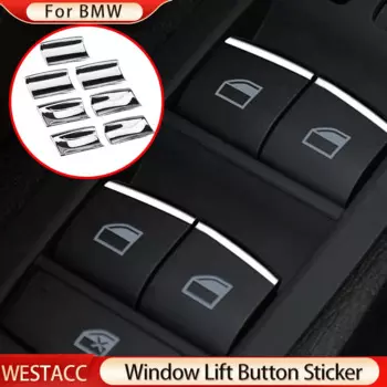 Автомобильная кнопка для подъема стекла, наклейка с блестками, отделка для BMW 1 2 3 4 5 7 серии X1 X2 X3 X4 F20 F22 F30 F34 F01 F48 F25 F26, аксессуары