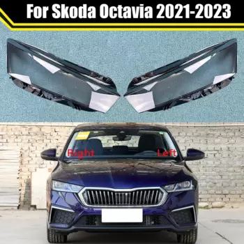 Автомобильная лампа для Skoda Octavia 2021 2022 2023, крышка для автомобильной фары, стеклянный корпус, Прозрачный Абажур для передней фары