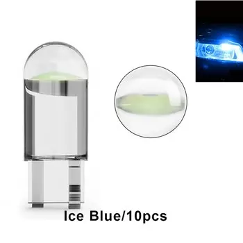 Автомобильная лампа дневного света T10 W5W Canbus Glass COB 6000k, лампа для чтения, габаритный фонарь, лампочка для номерного знака 168 194 192 DC 12V, белый, синий, красный
