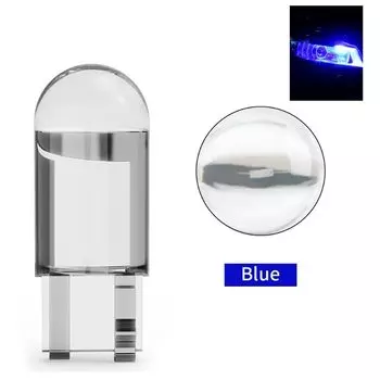 Автомобильная лампа дневного света T10 W5W Canbus Glass COB 6000k, лампа для чтения, габаритный фонарь, лампочка для номерного знака 168 194 192 DC 12V, белый, синий, красный
