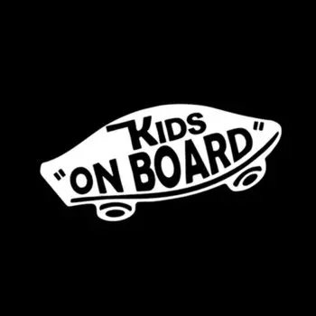 Автомобильная наклейка «Детские на борту» для ребенка на борту, предупреждение, скейтборд, автомобили, внешние аксессуары, светоотражающая наклейка, 19 см * 8 см