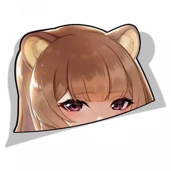 Автомобильная наклейка для Raphtalia Peeker с большой головой, аниме, виниловые наклейки на заднее лобовое стекло, багажник, 13 см, ПВХ, KK