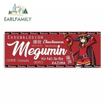 Автомобильная наклейка EARLFAMILY для Megumin, 13 см х 5 см, аниме «сделай сам», наклейки с окклюзией и царапинами, украшение подходит для всех типов транспортных средств