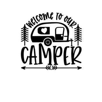 Автомобильная наклейка Happy Camping Life для окна автомобиля, виниловые наклейки, Стайлинг автомобиля, самоклеящаяся эмблема, наклейки для украшения автомобиля