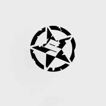 Автомобильная наклейка JP используется для светоотражающей модификации формы тела с пентаграммой, Suzuki и других внешних водонепроницаемых наклеек 10 см x 10 см.