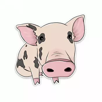 Автомобильная наклейка, красивое украшение в виде Свинки с большим носом, водонепроницаемая наклейка, аксессуары для ноутбука, грузовика, мотоцикла, 14 см * 13 см