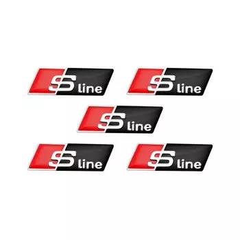 Автомобильная наклейка на руль из алюминиевого сплава, эмблема для Audi Sline RS A3 A4 B8 8P 8V B6 A5 A6 C7 Q5 B9 B7 C6 A1 Q7 Q3 TT Badge