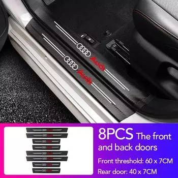 Автомобильная наклейка, противоступенчатое пороговое украшение, подходит для Audi A3 A4 A5 A6 A7 B5 B6 C5 C6 8P 8V 8L Q2 Q3 Q5 Q8