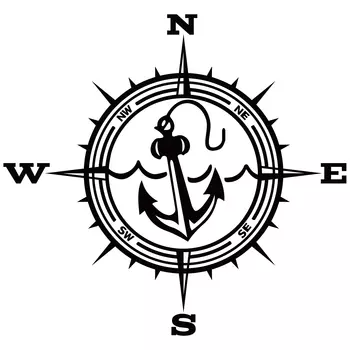 Автомобильная наклейка с якорем Приключения путешествия пиратский корабль компас ПВХ лазерная наклейка s Voiture украшение окна виниловая наклейка