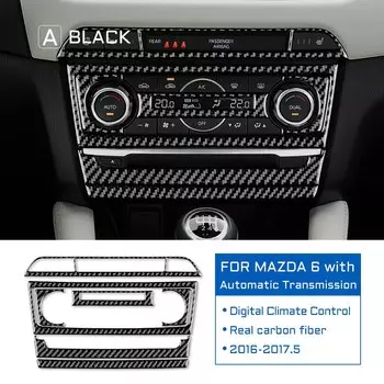 Автомобильная панель из углеродного волокна с цифровым управлением Accent AC CD, чехол для Mazda 6, автоматическая коробка передач 2016 2017, аксессуары для отделки