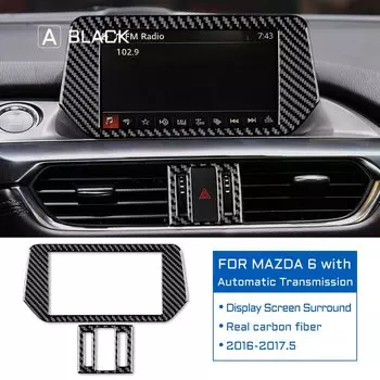 Автомобильная Панель навигации из углеродного волокна, наклейка на панель экрана для Mazda 6, автоматическая коробка передач, аксессуары для отделки 2016 2017