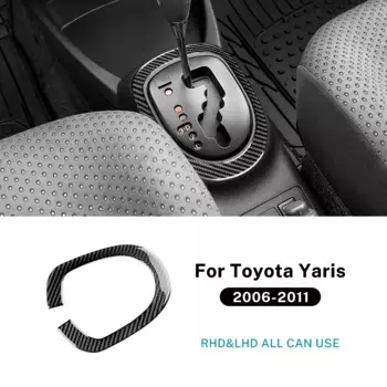 Автомобильная панель переключения передач для Toyota Yaris 2006, 2007, 2008, 2009, 2010, 2011, LHD RHD, наклейка из настоящего мягкого углеродного волокна, аксессуары для интерьера