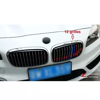 Автомобильная передняя решетка, обшивка м, спортивные полоски, крышка для гриля, стикеры для BMW 2 серии F45 F46 Gran Tourer и Active Tourer 2015-2017