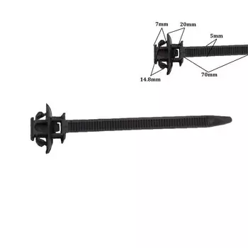 Автомобильная пластиковая черная самоблокирующаяся кабельная стяжка 5x70 мм, пластиковая застежка, фиксирующая стяжка, 100 шт.