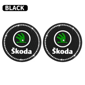 Автомобильная Подставка под воду, искусственный нескользящий бриллиантовый коврик из ПВХ для skoda octavia a5 a4 fabia superb rapid mk3 yeti, аксессуары