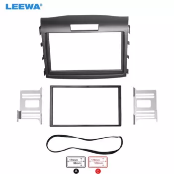 Автомобильная рама LEEWA для DVD-панели, комплект для приборной панели, рама для радио, аудио рама для 12-15 Honda CRV 2DIN CA1645
