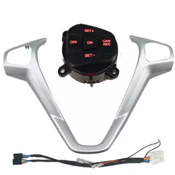 Автомобильная рама, панель, чехол на руль, декоративный + кнопки круиз-контроля для Ford Fiesta MK7 MK8 Ecosport 2013