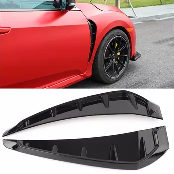 Автомобильная решетка из АБС-пластика, вентиляционная решетка с боковым отверстием, внешний гриль для украшения для Honda Civic X 2016 2017 2018 2019, глянцевый черный