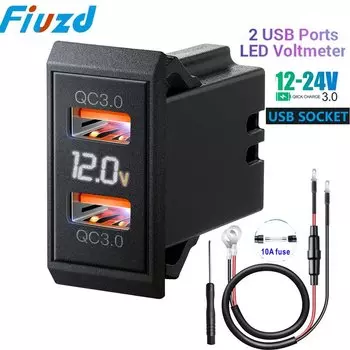 Автомобильная розетка 12 В Quick Charge 3.0 USB Быстрое автомобильное зарядное устройство Адаптер для 12 В 24 В Грузовик Мотоцикл RV Морская лодка