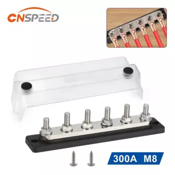 Автомобильная шина 250-300A, сверхмощный блок распределения мощности 12-48 В постоянного тока M8, шина с крышкой для автомобилей, лодок, морских грузовиков, домов на колесах