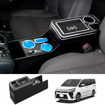 Автомобильная спецификация для консоли Toyota Voxy, консоль Ноя эстима эскир серии 80, Беспроводная зарядка, многофункциональный контейнер для хранения