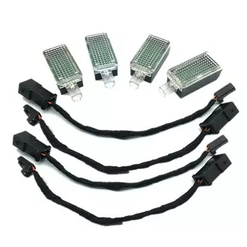 Автомобильная светодиодная лампа footwell для двери, лампа для багажника с переходником, для A1, A2, A3, S3, A4, S4, B6, B7, B8, A5, A6, C7, A7, A8, Q3, Q5, Q7, TT