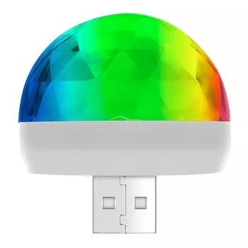 Автомобильная светодиодная лампа USB Ambient Light DJ RGB Мини Красочный музыкальный звук Интерфейс USB-C IOS Праздничная вечеринка Караоке Атмосфера Лампы