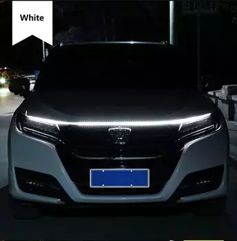 Автомобильная светодиодная лента на капоте, дневные ходовые огни, гибкая водонепроницаемая DRL, универсальная направляющая на капоте двигателя, декоративная лампа окружающего света