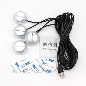 Автомобильная светодиодная подсветка RGB, окружающее освещение, мигающий свет, RGB, внутреннее освещение, декоративное освещение, атмосферная лампа для ног, USB, голосовое управление