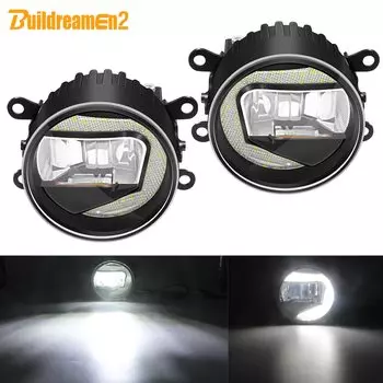 Автомобильная светодиодная противотуманная фара 2 в 1 + дневные ходовые огни DRL, белая фара для Renault Clio Duster, Trafic, Scenic, Megane, ждака, Kadja, лодка, Sandero