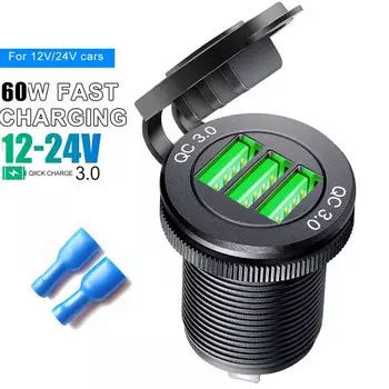 Автомобильная usb-розетка для кемпинга, 12 В/24 В, для автомобиля, лодки, морского грузовика, быстрая зарядка, usb-розетка 3,0, розетка для гольфа, audi, bmw, аксессуары