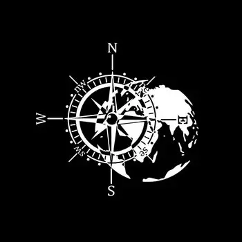 Автомобильная виниловая наклейка с компасом и изображением горных приключений