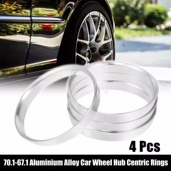 Автомобильная втулка UXCELL, 4 шт., внешний диаметр 70,1 мм, центральный диаметр отверстия колеса из алюминиевого сплава, Серебряный внешний диаметр 70,1 мм, внутренний диаметр 67,1 мм