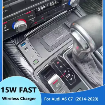 Автомобильное беспроводное зарядное устройство, 15 Вт, для Audi A6 C7 RS6 A7 2014-2020
