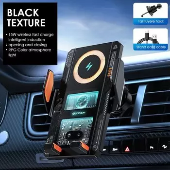 Автомобильное беспроводное зарядное устройство, автомобильное крепление, держатель для телефона, подставка для iPhone 15 14 13, Samsung Xiaomi, инфракрасная индукция, 15 Вт, быстрая зарядка