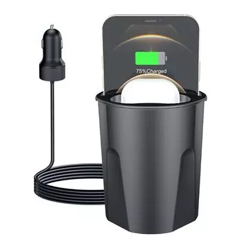 Автомобильное беспроводное зарядное устройство, держатель стакана QI, беспроводное автомобильное зарядное устройство для телефона, гарнитуры, быстрая Беспроводная зарядная подставка 10 Вт/7,5 Вт/5 Вт