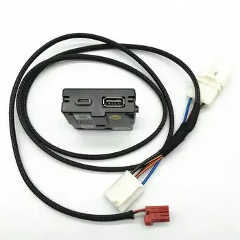 Автомобильное LHD выходное отверстие для заднего сиденья USB и Type C зарядное устройство USB переключатель для зарядки гнездо адаптер кабель жгут проводов для vw Golf 7 MK7 7,5