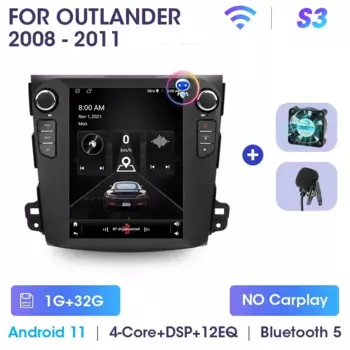 Автомобильное радио 2 Din Android 12 для Mitsubishi Outlander 2005 2006-2012 гг., навигация, мультимедийное видео, 4G Carplay, головное устройство в стиле Tesla