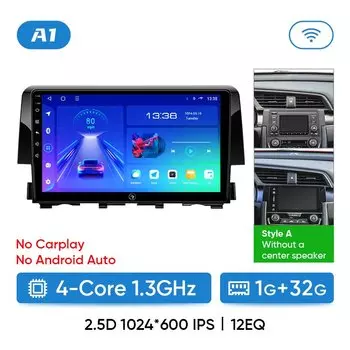 Автомобильное радио Ainavi для Honda Civic 10 2015 2016 2017 2018 2019 2020 2021 плеер беспроводной Carplay Android Auto мультимедиа 2 DIN