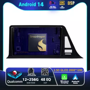 Автомобильное радио Android 14 Carplay для Toyota C-HR CHR 2016 2017 2018 2019 2020, мультимедийный видеоплеер, навигация, GPS, стерео, 2Din DVD