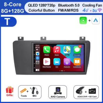 Автомобильное радио Android для Volvo XC70 V70 S60 2004-2009, мультимедийный стереоплеер, GPS-навигация, Carplay DSP